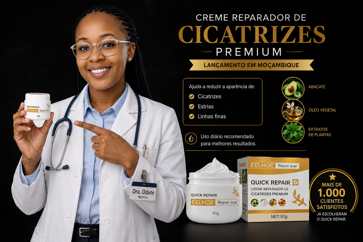 Creme reparador de cicatrizes