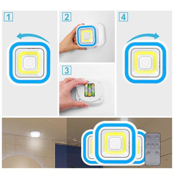 Kit com 3 Lâmpadas LED + controlo remoto
