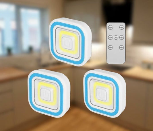 Kit com 3 Lâmpadas LED + controlo remoto