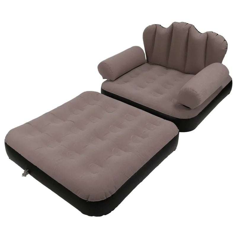 Sofá e cama insuflável 2 em 1