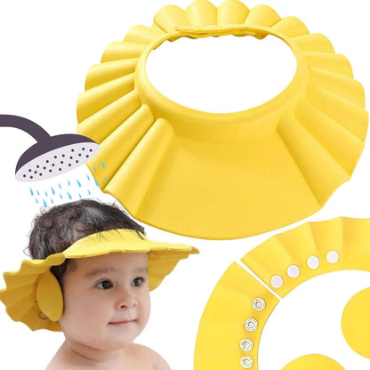 BanhoSeguro™ — Touca Ajustável Impermeável: Protege Olhos e Ouvidos e Acaba com o Choro no Banho