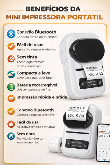 Mini impressora portátil
