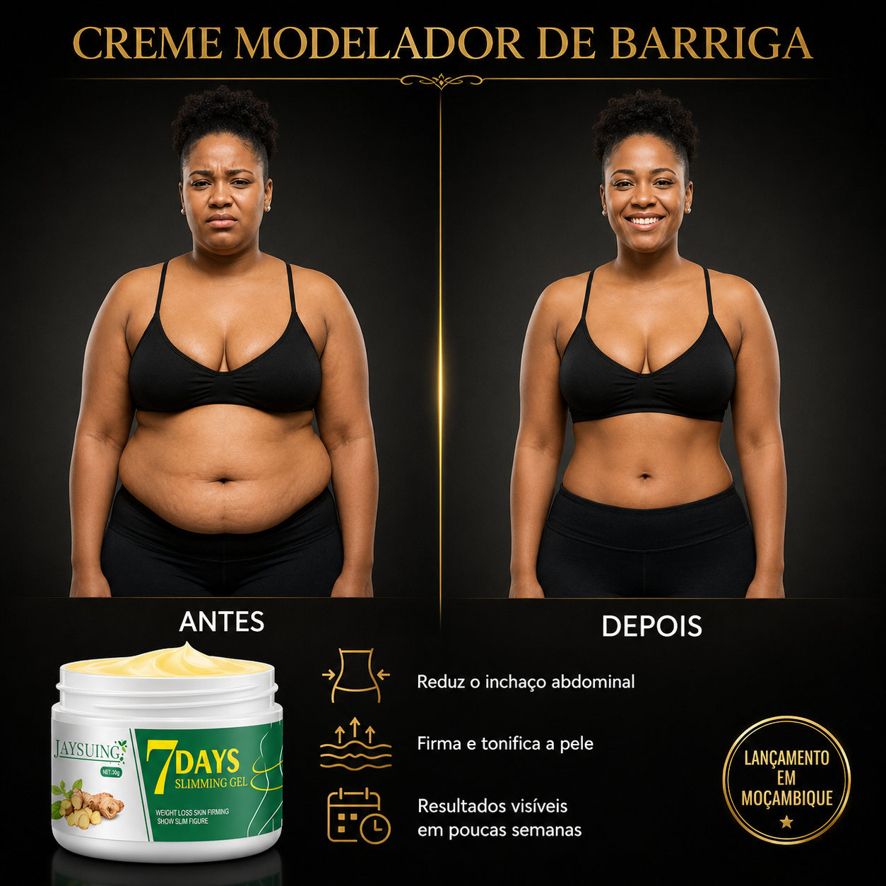 CREME QUEIMA BARRIGA: Gel Modelador Abdominal 7 Dias