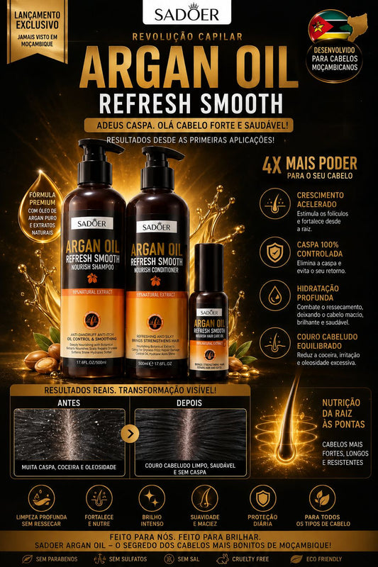 Argan Growth Premium 3 em 1 | Adeus Caspa, Olá Cabelos Fortes e Compridos