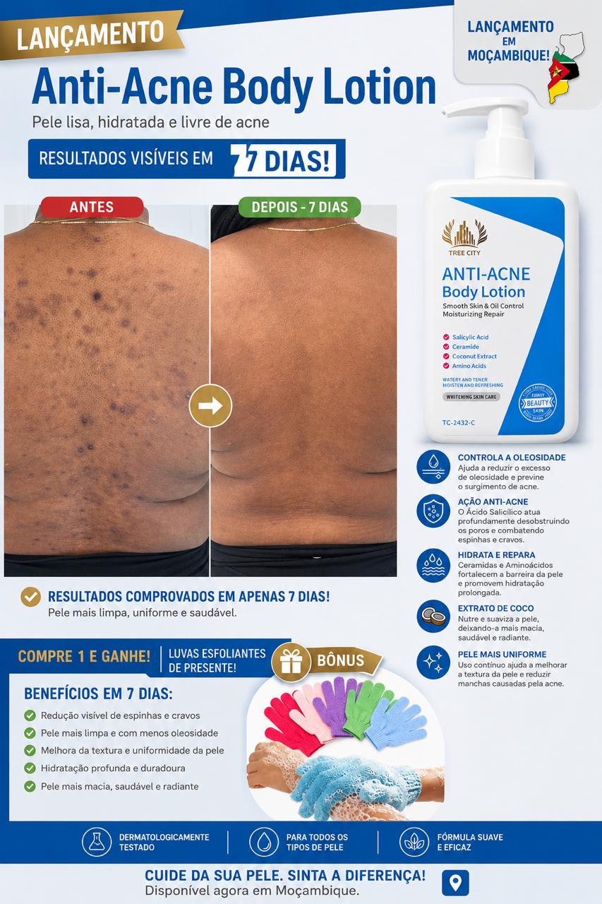 Anti-Acne Body Lotion™ + Luvas Esfoliantes Grátis
